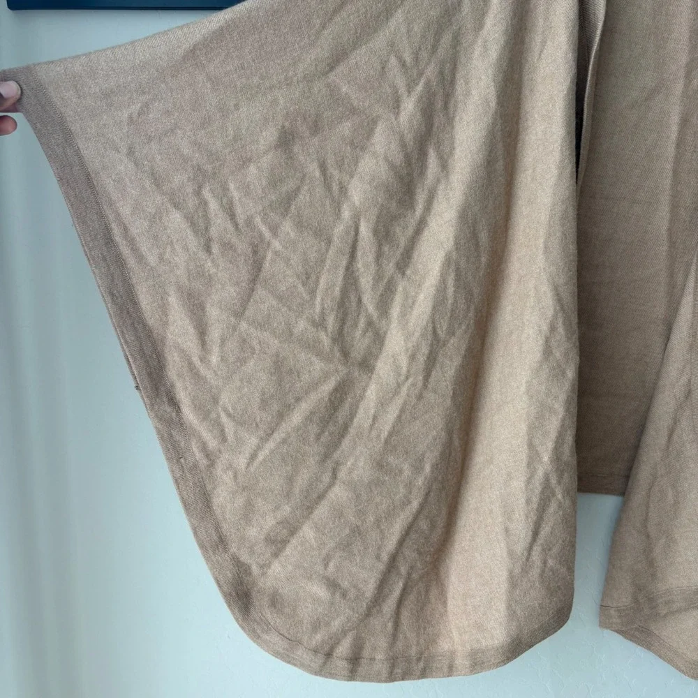 Cuyana Baby Alpaca Square‎ Edge Shawl Cape Wrap Cardigan Camel One Size - Picture 5 of 10